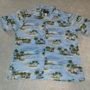 Island Breeze Blue Hawaiian Shirt